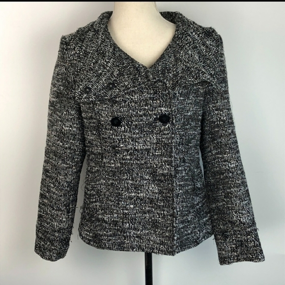 H&M‎ Tweed Double Breasted Jacket Blazer Coat - Picture 1 of 12